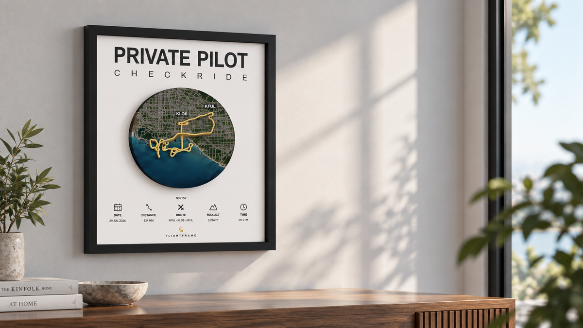 FlightFrame Satellite artwork displayed in a bright contemporary interior